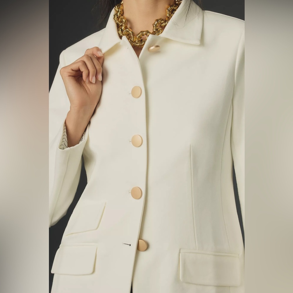 Anthropologie Dolan Left Coast Ponte Military Blazer Jacket - Picture 4 of 12